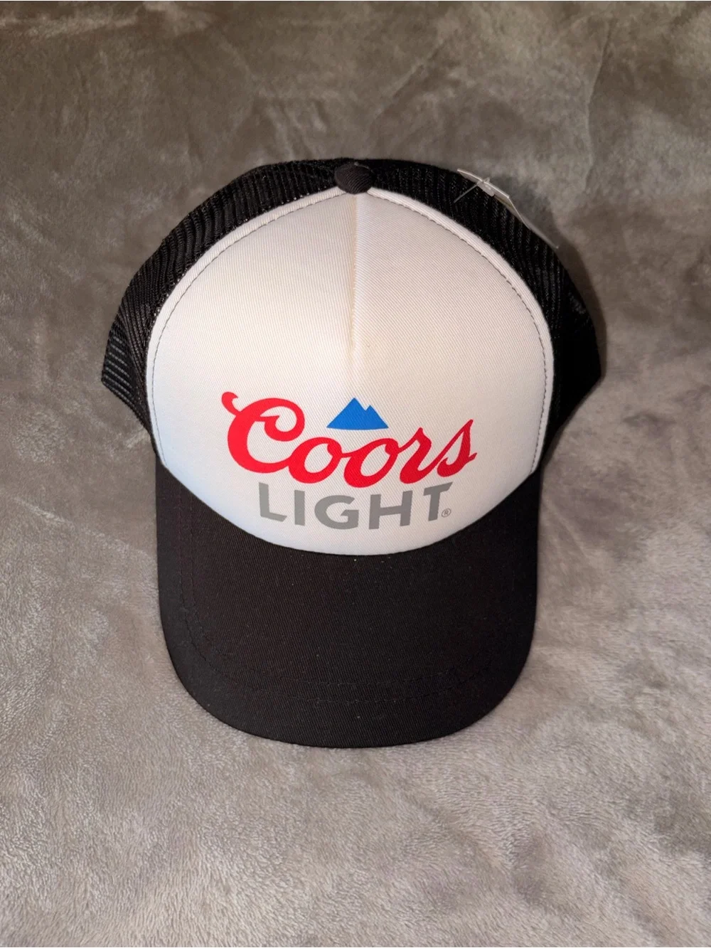 Unisex Black and White Mesh Trucker Cap